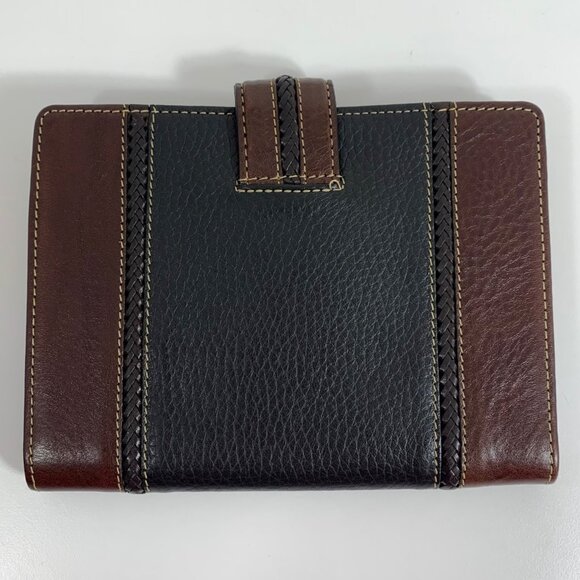 Brighton Brown & Black Leather Photo Book w/ Silver Heart Accent Snap Holds 20 - Picture 3 of 6